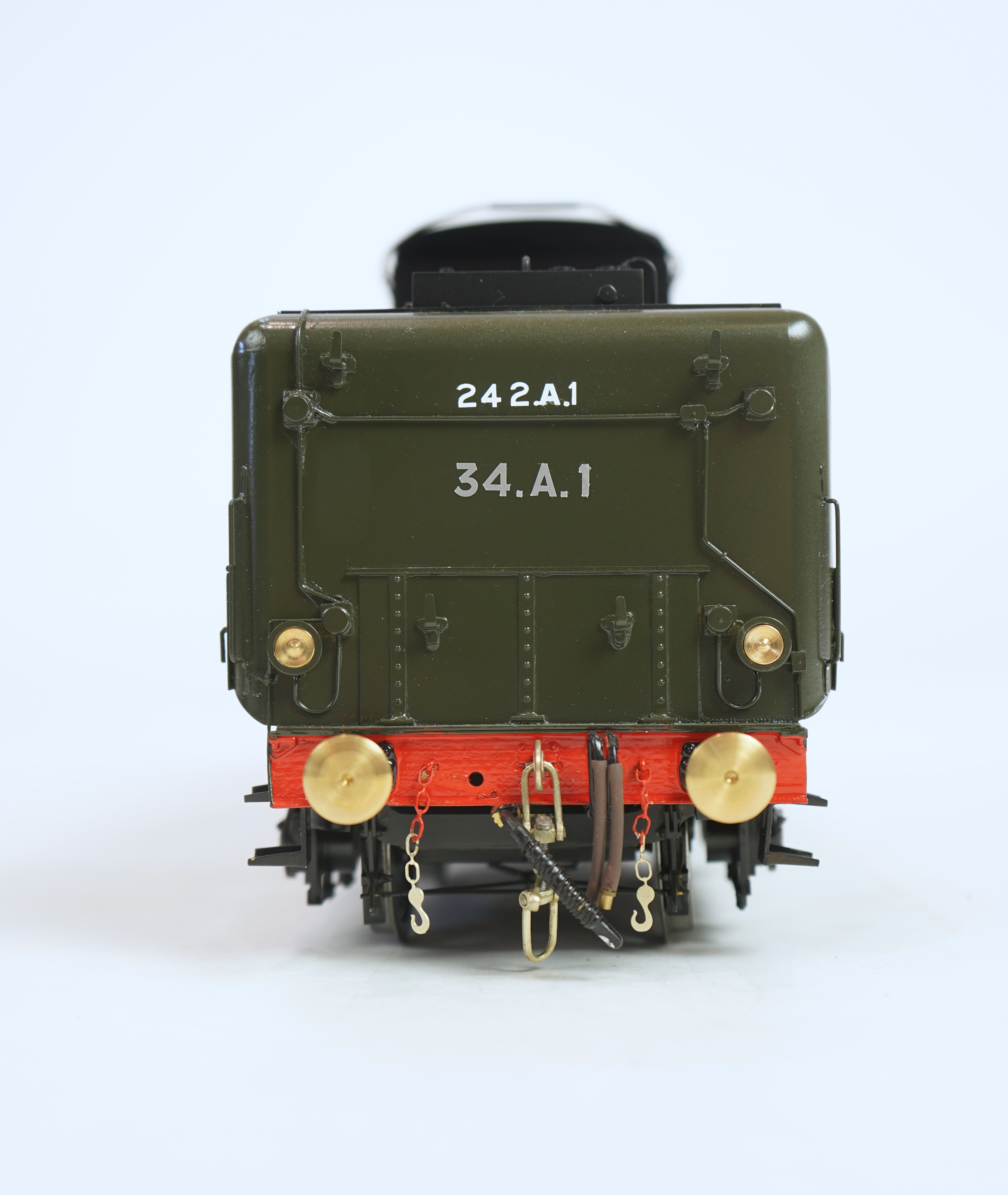 A Gauge One exhibition quality scratch built model of Andre Chapelon’s iconic SNCF 242.A.1, 2-4-2 tender locomotive, built by the Finescale Locomotive Company (under Neil Rose) from a commission.